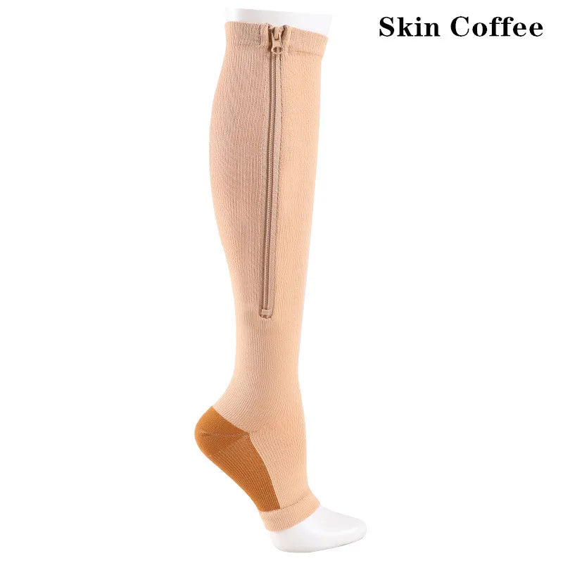 Bas de compression fermeture